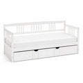 Cama de día de madera con cajones 200x90 cm Blanco