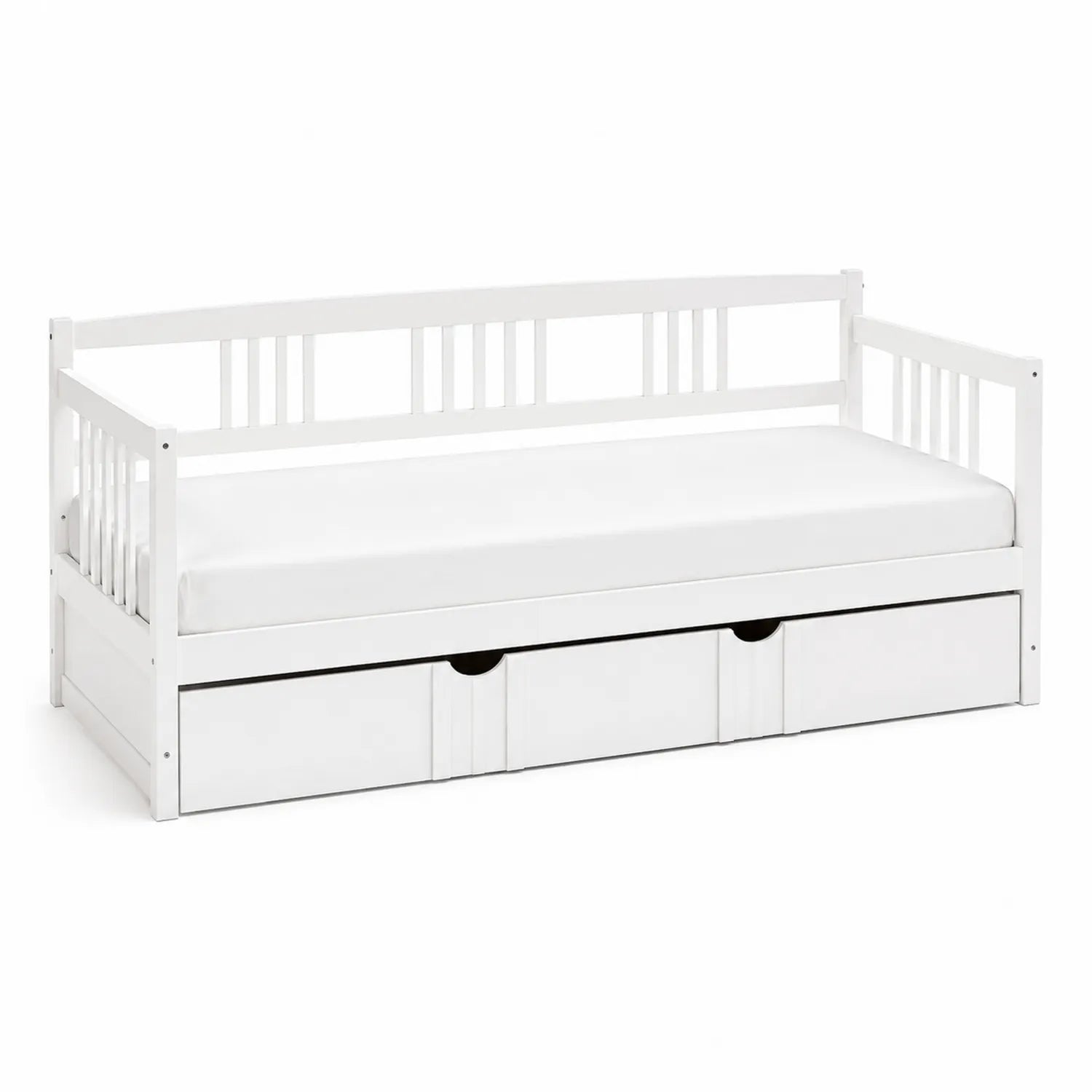 Cama de día de madera con cajones 200x90 cm Blanco