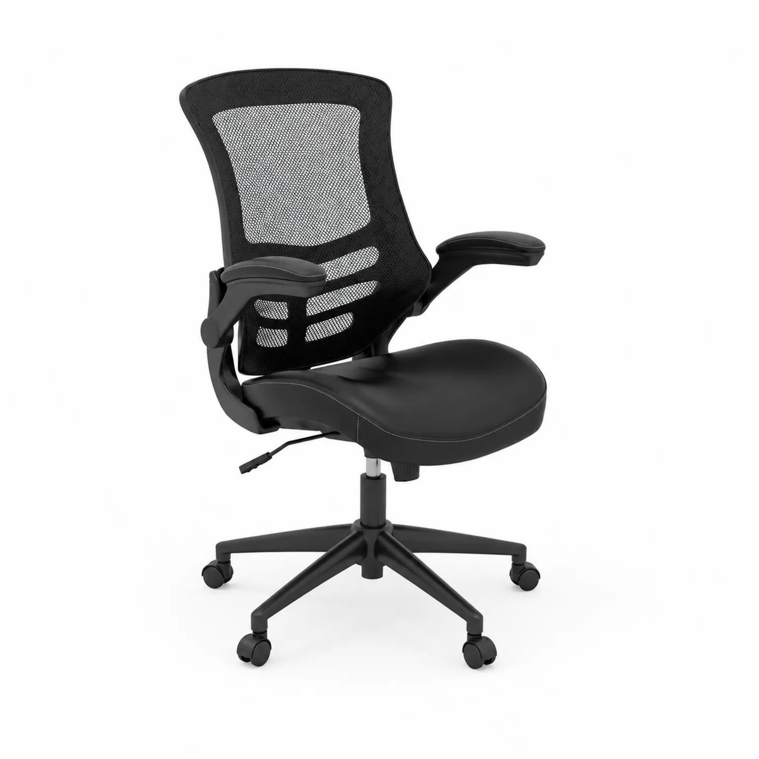 Silla ergonómica de oficina con respaldo de malla y asiento de PU