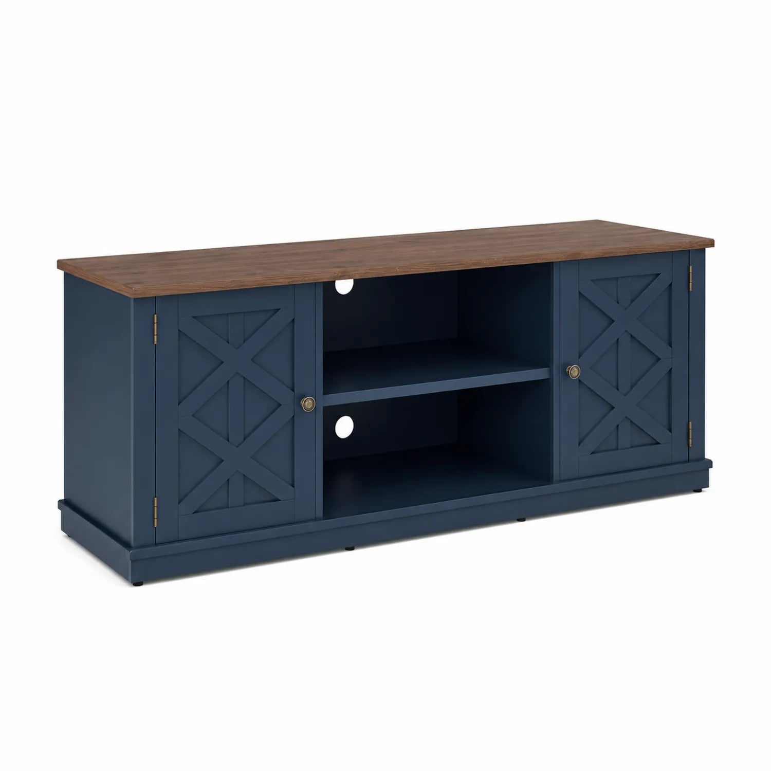 Mueble de TV de madera con puertas y estantes 120x40x50 cm