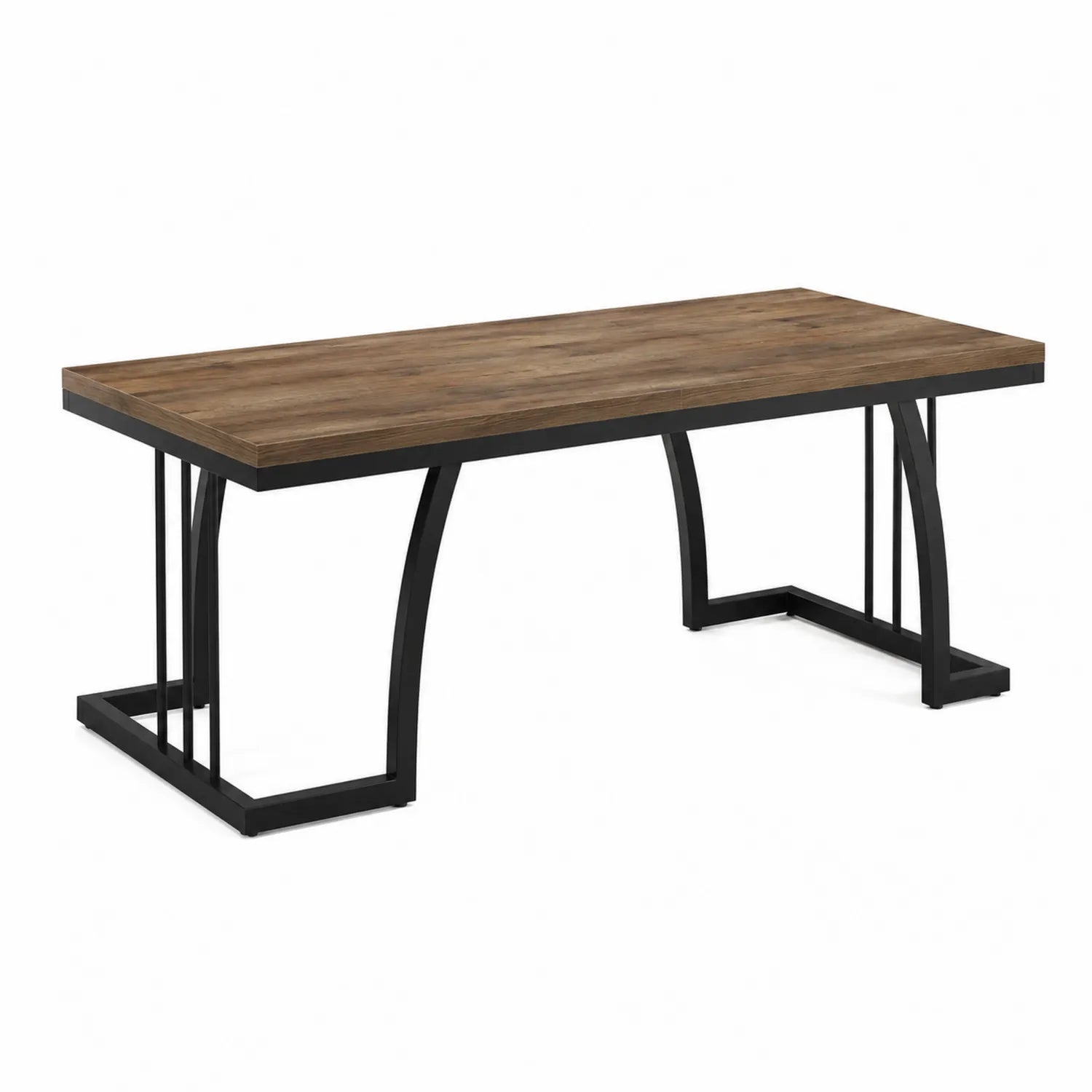 Mesa de comedor rectangular de madera y metal 200x100x75 cm