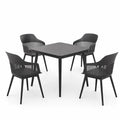 Conjunto de mesa y sillas de polipropileno para exterior color negro