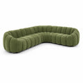 Sofá Modular en Forma de L de Tela de Chenilla Verde