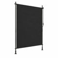 Toldo Retráctil Vertical Negro 160x300 cm Tela de Poliéster y Aluminio