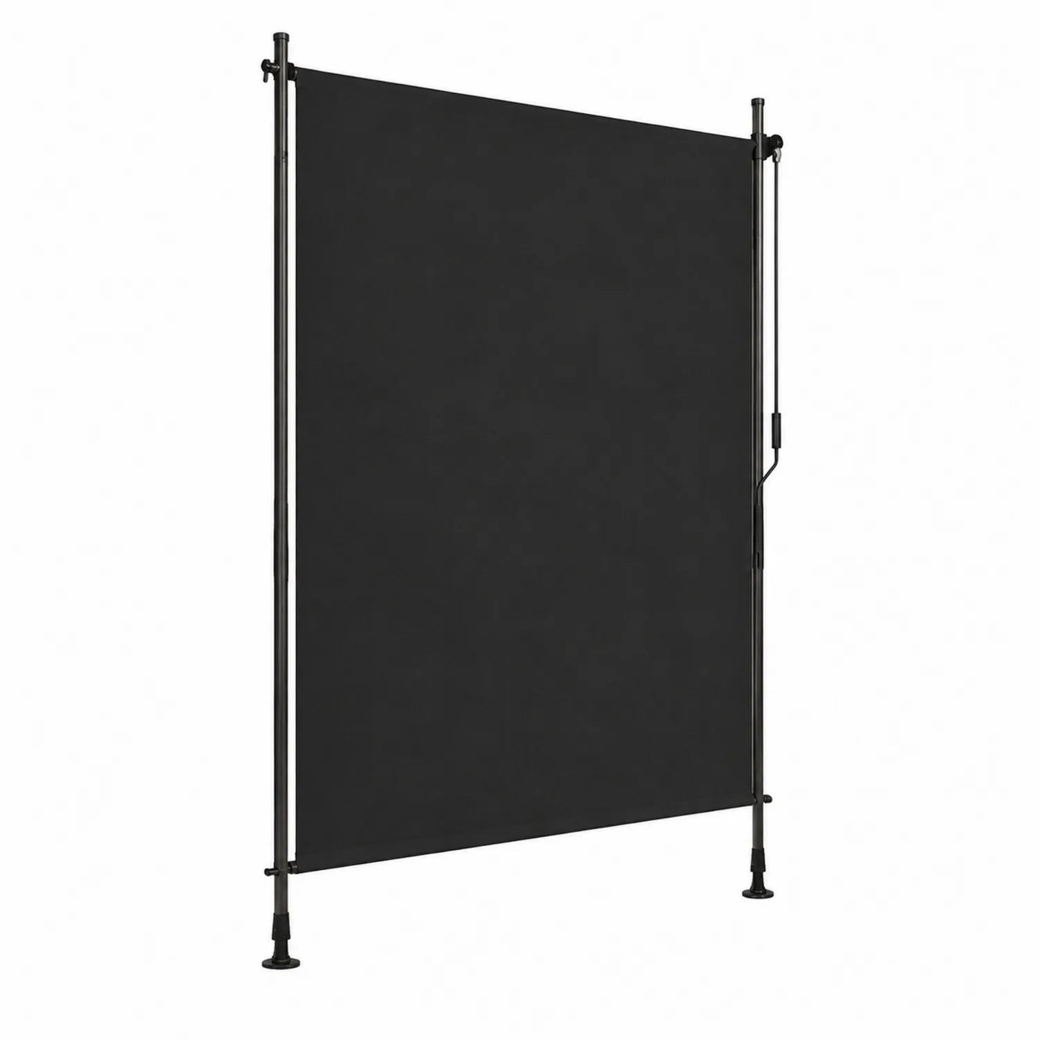 Toldo Retráctil Vertical Negro 160x300 cm Tela de Poliéster y Aluminio