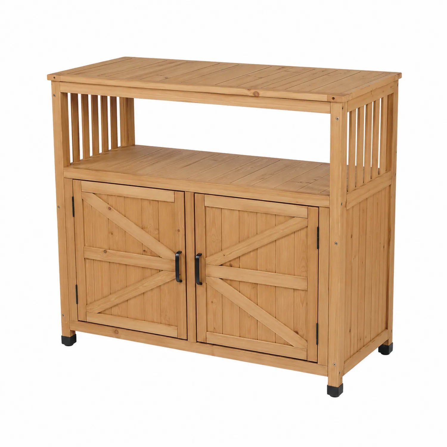 Aparador de Madera Maciza con Puertas Dobles