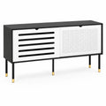 Aparador metálico y madera con puertas correderas 120x40x60 cm