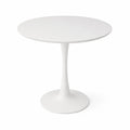 Mesa redonda de MDF y acero blanca, 100 cm