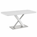 Mesa de comedor extensible de MDF y acero inoxidable