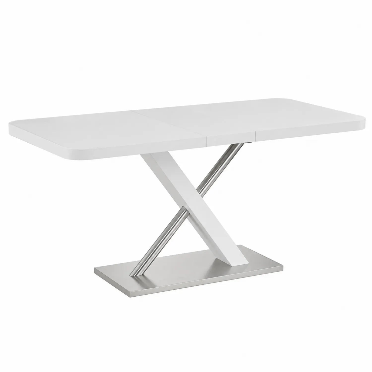 Mesa de comedor extensible de MDF y acero inoxidable