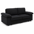 Sofá de tres plazas de tela negra 210 cm