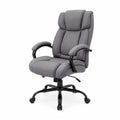 Silla de oficina de tela gris con base giratoria