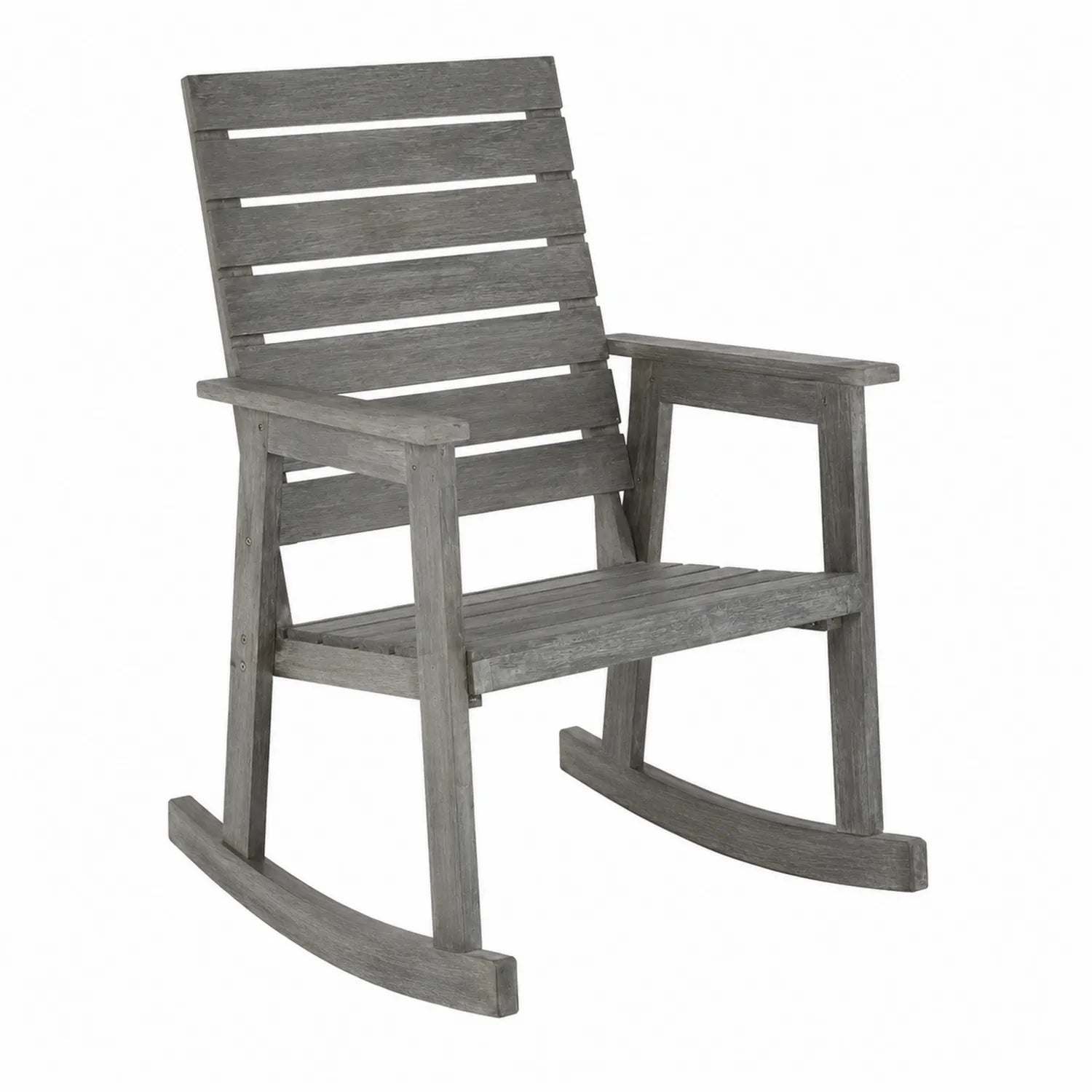 Mecedora de Madera de Acacia Gris para Exterior 90x60x100 cm