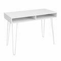 Escritorio Blanco de MDF y Patas Metálicas con Almacenamiento