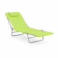 Tumbona plegable de metal y tela verde 180x60x30 cm