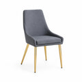 Silla de Tela Gris con Patas de Metal Dorado
