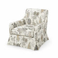 Sillón de tela estampado floral beige