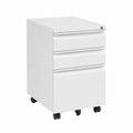 Cajonera de Metal Blanca con Ruedas y Cerradura