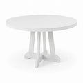 Mesa de comedor redonda de madera de roble blanca