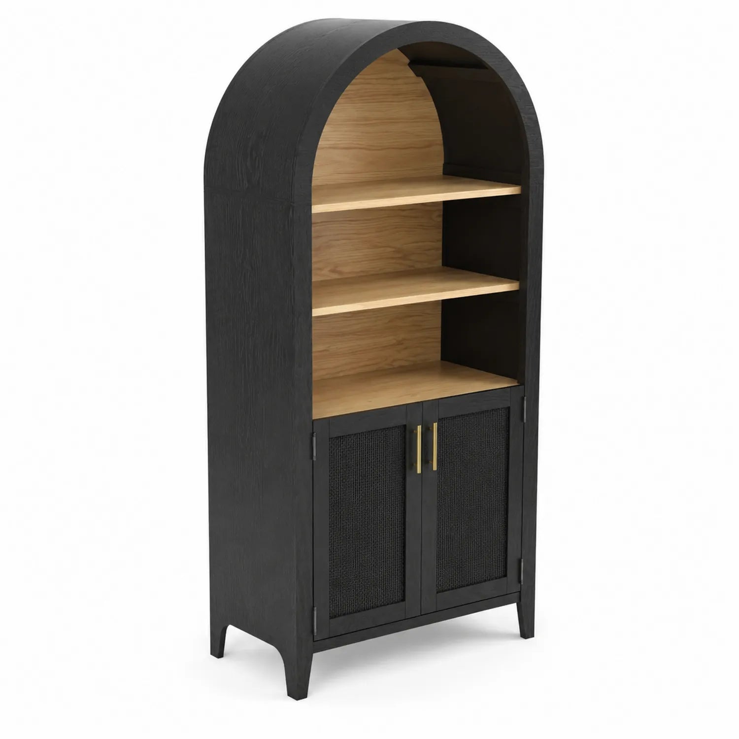 Estantería de Madera de Roble y Metal Negro 180 cm