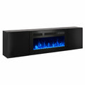 Mueble de TV con Chimenea Eléctrica Negro MDF