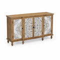 Aparador de Madera de Acacia con Decoración Tallada de MDF