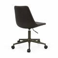 Silla giratoria de cuero sintético con base de metal