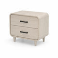 Mesita de Noche de Madera con 2 Cajones Roble Beige
