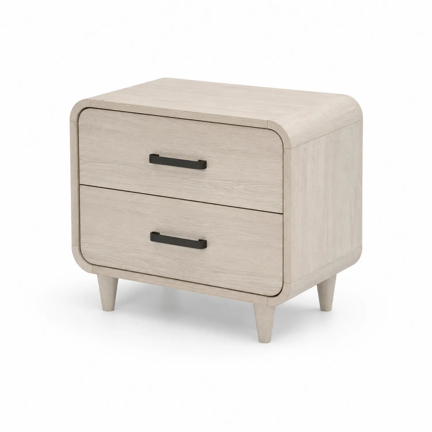 Mesita de Noche de Madera con 2 Cajones Roble Beige