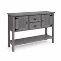 Mesa consola de madera de pino con puertas y cajones 140x40x80 cm