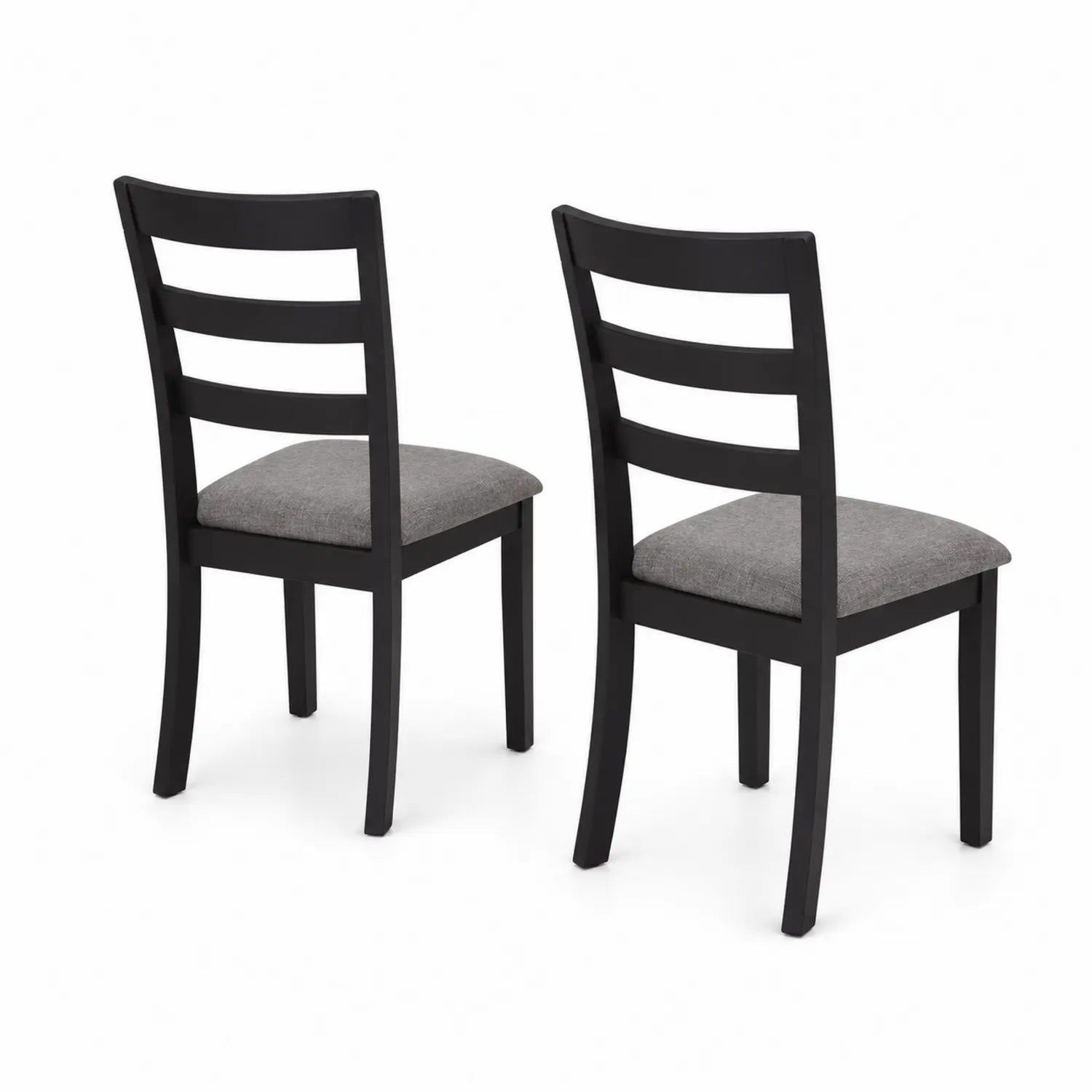 Juego de 2 sillas de madera con asiento de poliéster