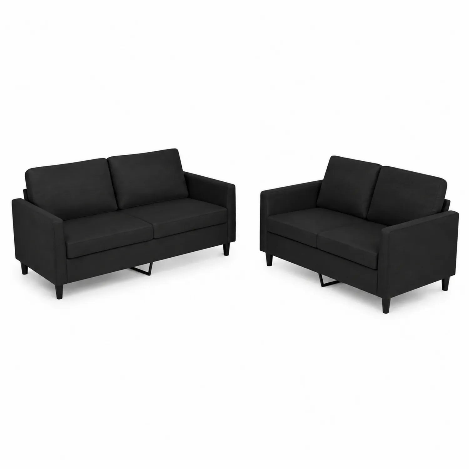 Juego de Sofás 3+2 plazas tela Negro