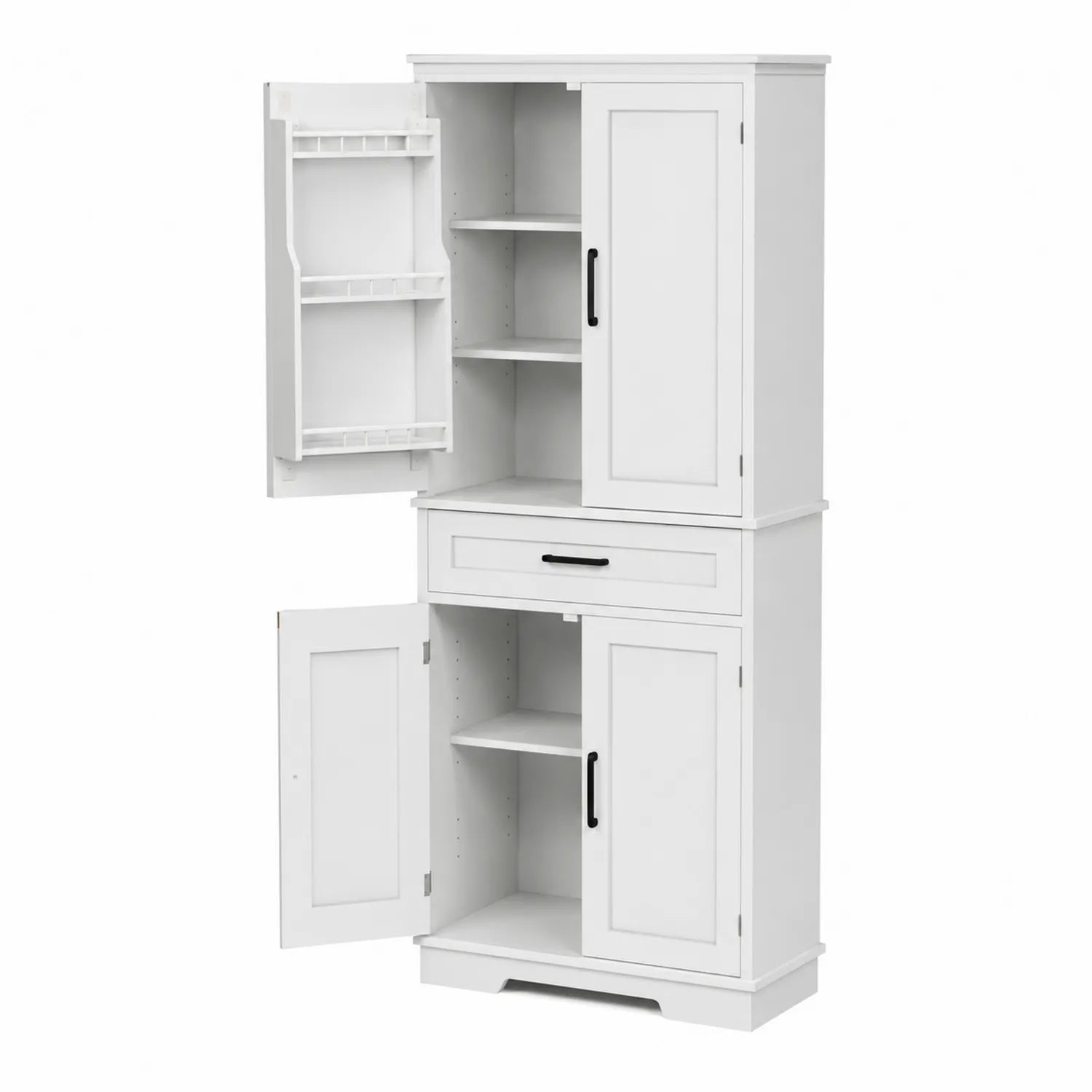 Aparador de MDF con Puertas y Estantes Blanco 180x80x40cm