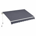 Toldo retráctil manual gris oscuro 3x2.5m poliéster