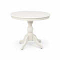 Mesa redonda de madera maciza blanca 90cm