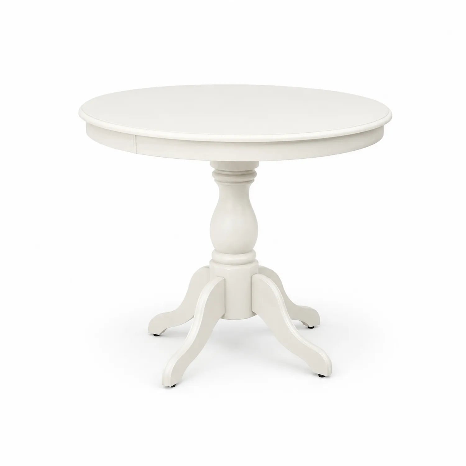 Mesa redonda de madera maciza blanca 90cm