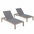 Conjunto de 2 tumbonas de exterior de aluminio y textileno gris