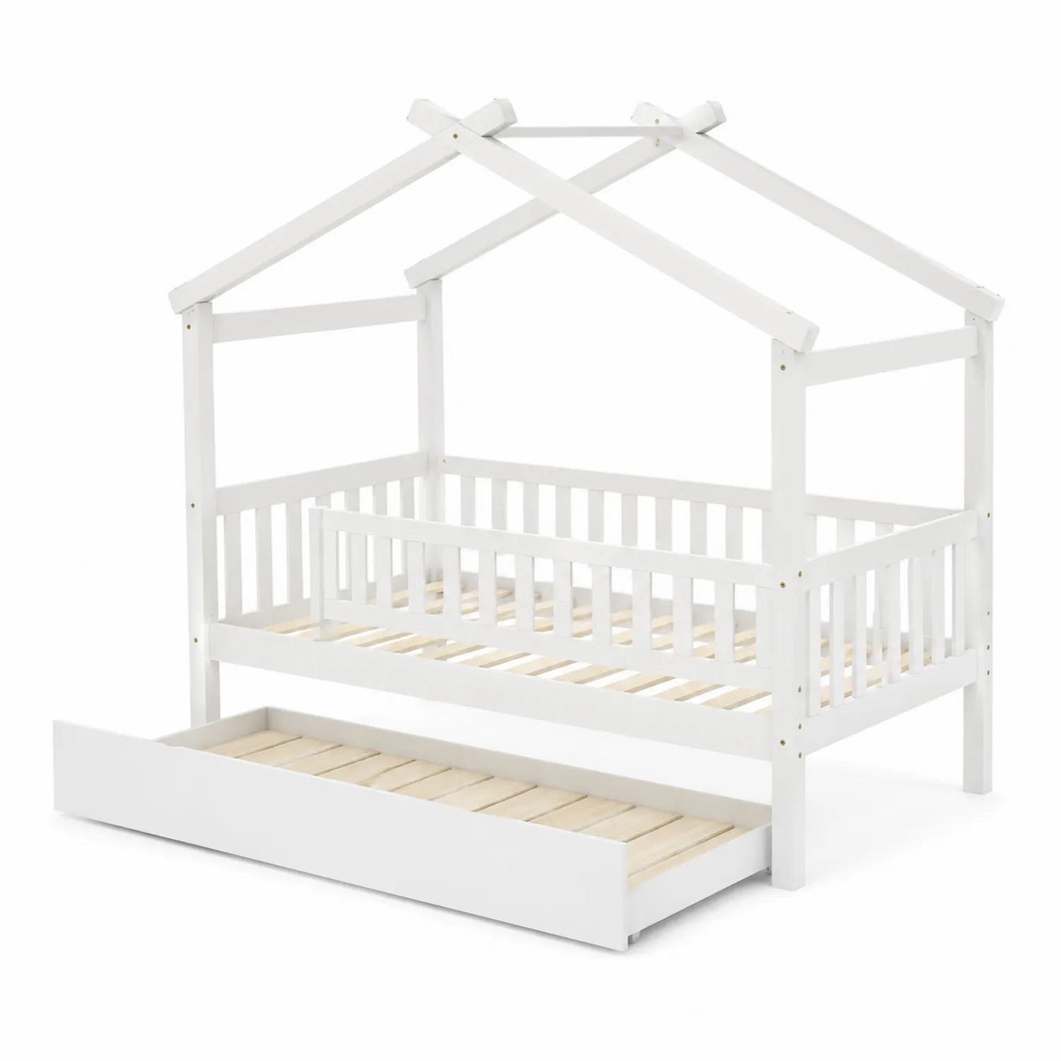 Cama infantil de madera de pino blanco con cajón 200x90 cm