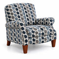 Sillón estampado en poliéster con patas de madera