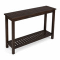 Mesa consola de madera de acacia con estante inferior 120x30x80 cm