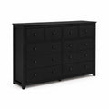 Cómoda de MDF Negro con 10 Cajones