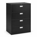 Archivador de metal de 4 cajones Negro 132x90x45 cm