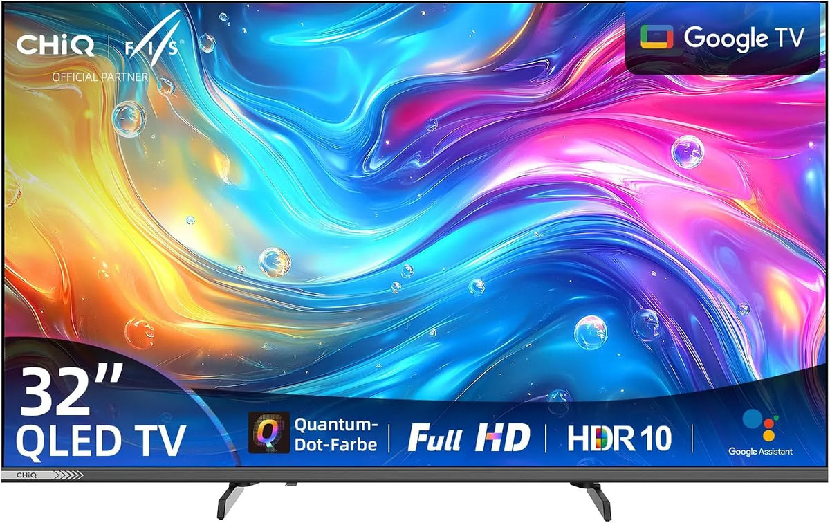 CHiQ, TV'er, 32 tommer TV (81cm), FHD QLED Google TV, Kompatibel med Apple AirPlay, Sort, 81cm, QLED, 69, 2 mm
