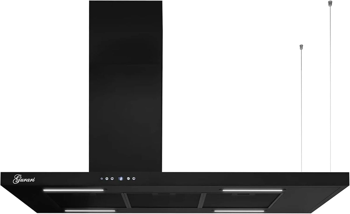 Gurari 793.L 850m3, Frithængende emhætter, GCH Øgenhætte med hætte 116 cm sort / h, energieffektivitet klasse A + +, Sort, 116 cm, 4 × 3