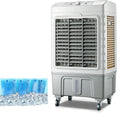 Generisch, Fordampningskølere, Bærbar fordampningsluftkøler med 3 speedventilatorer, 6 iskasser og 4 hjul til, Hvid, 150 W, 50 x 37 x 85 cm
