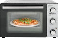 Bestron AOV31PS, Miniovne, Kompakt miniovn med roterende skeer og pizza sten, 31 liter, 1500 watt, rustfrit, Sølv, 31 l, 1500 w, 4 v, 92 cm