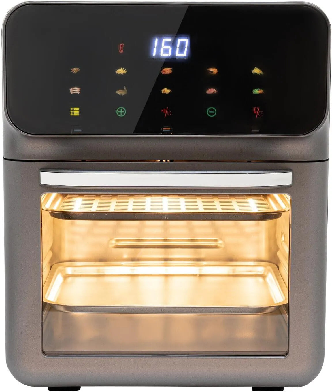 LOYEMAADE, Ovne, Elektrisk ovn 13L Elektrisk ovn 15- 60 minutter ovn med 2 bageplader og ovn, Sort / sølv, 13L, 1350W, 3, 43 g, 240V