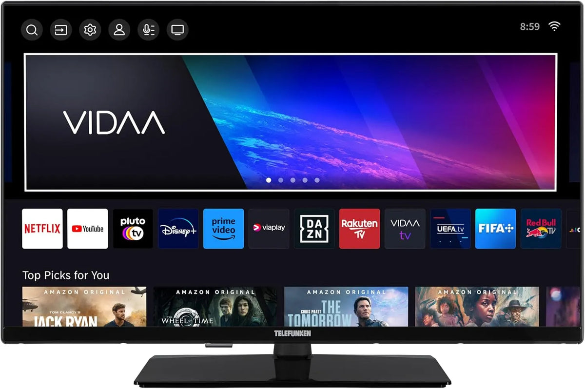 TELEFUNKEN XH32VP750M, TV'er, 32 tommer Smart TV, VIDAA, HD- Ready, HDR, Triple- Tuner, LED-tv, Sort, 2024, 32V, 80 cm, 32 inch