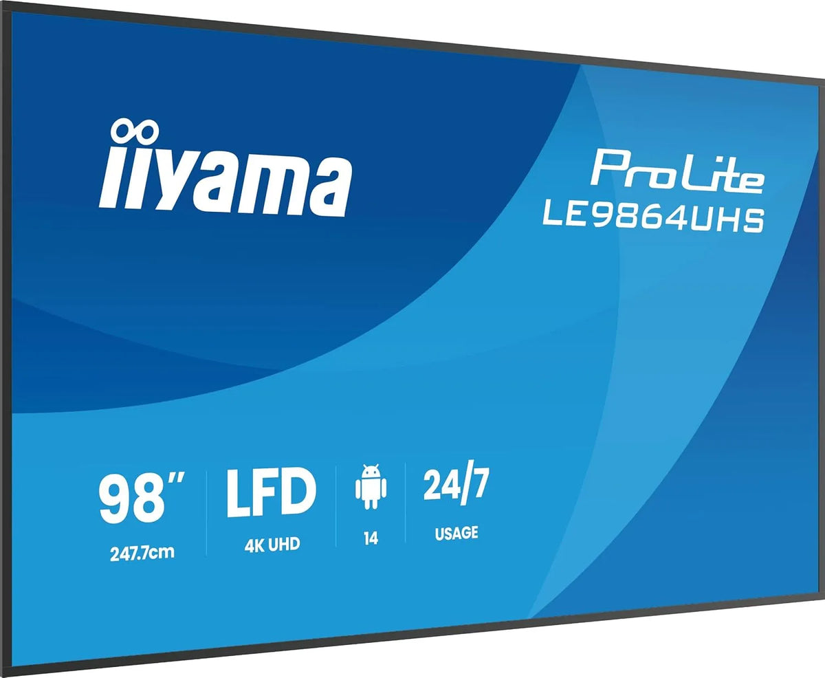 iiyama RS-232c LE9864UHS-B1AG, Skærme, Prolite LE9864UHS- B1AG 247.7cm 98 'Digital Signage skærm VA LED Panel 4K UHD, Sort, 247.7cm, 98 ', 4K