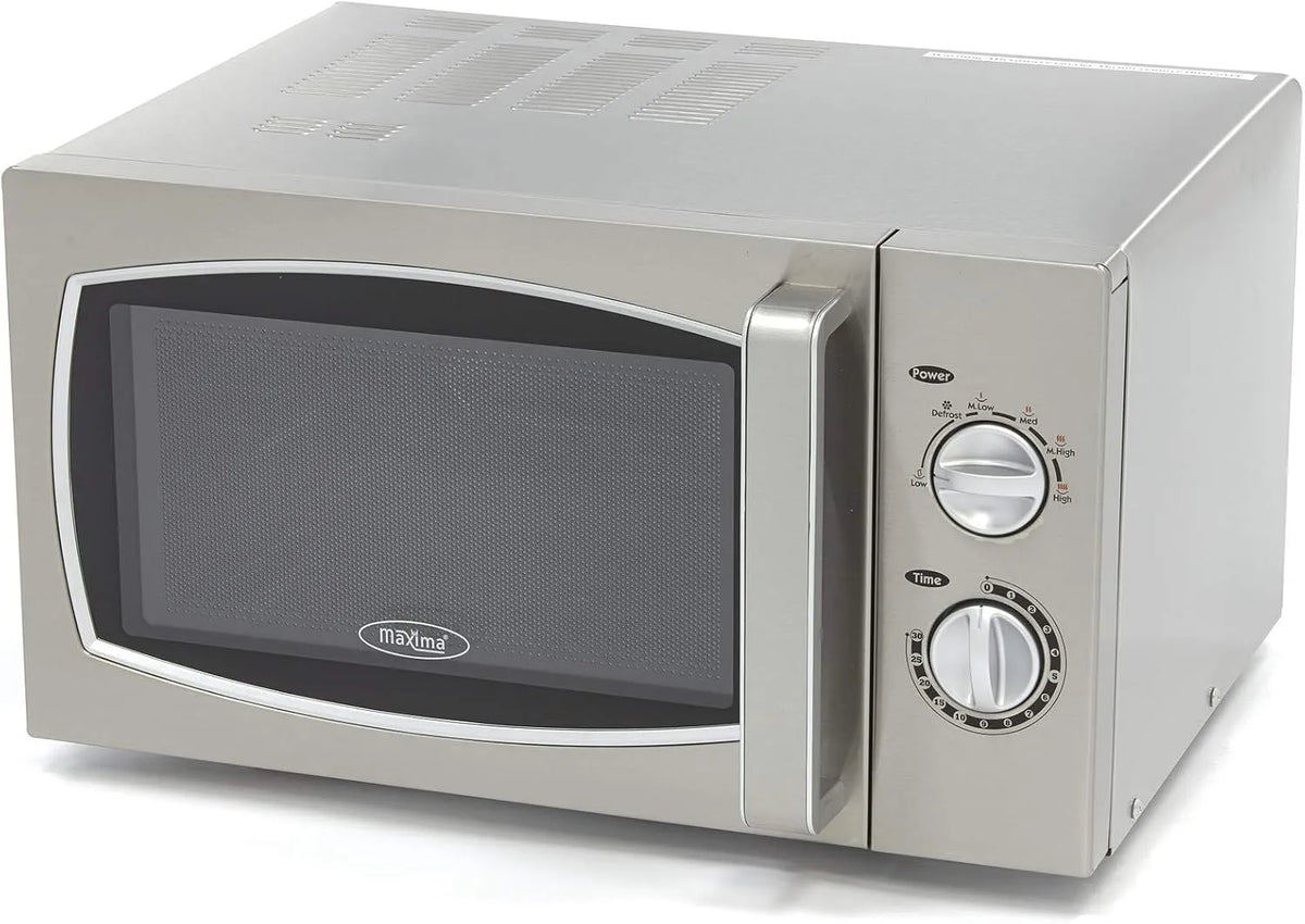 Maxima, Mikrobølgeovne, Gastro Mikrobølgeovn - 900W - 6 programmer - plader op til Ø33 cm, Sort / sølv, 900W, 33 cm, 330 mm
